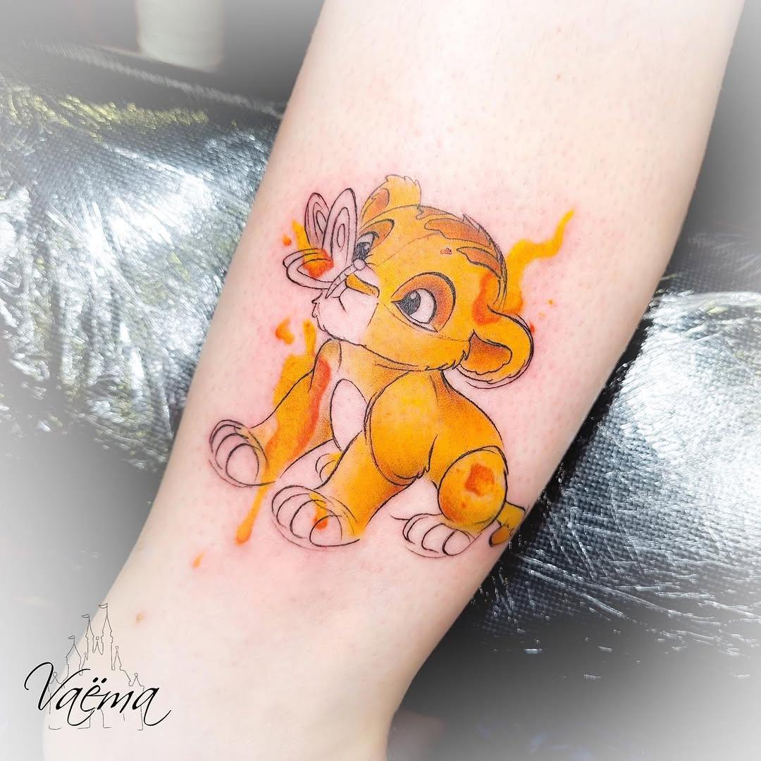 Tatouage Simba Le Roi Lion — vaema.ink