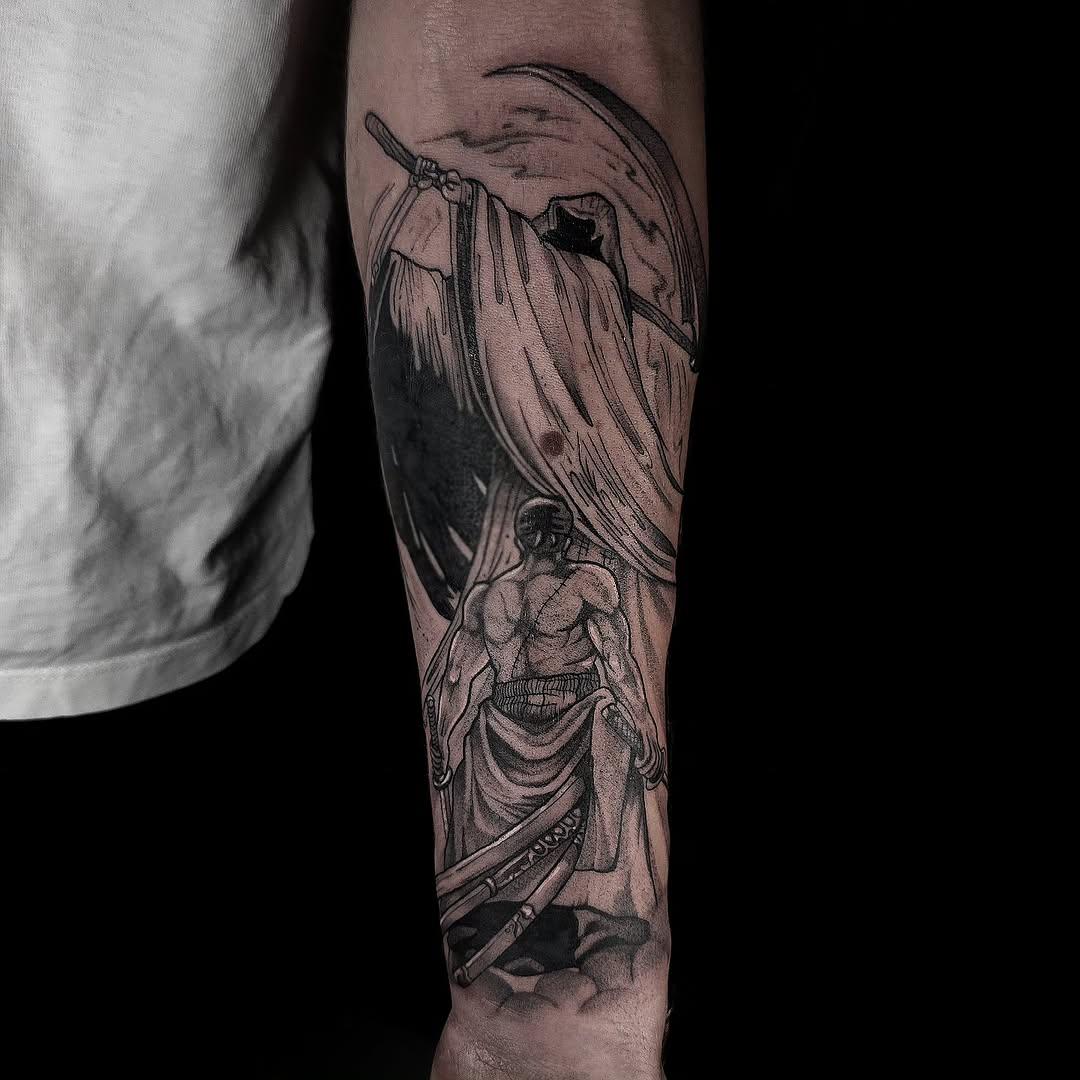 Tatouage Zoro et Grim Reaper — le_kiks_tatouage