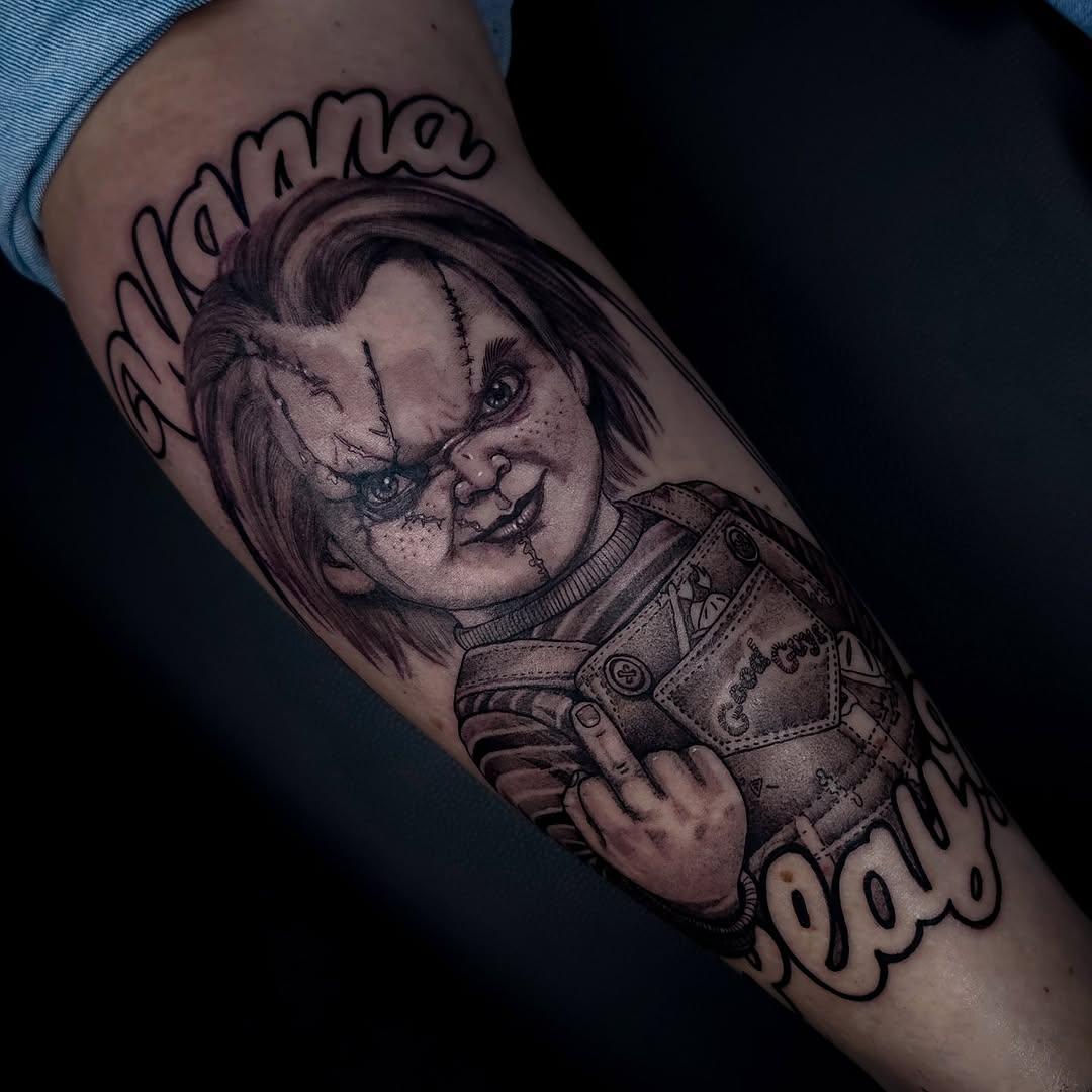 Tatouage Chucky portrait — le_kiks_tatouage
