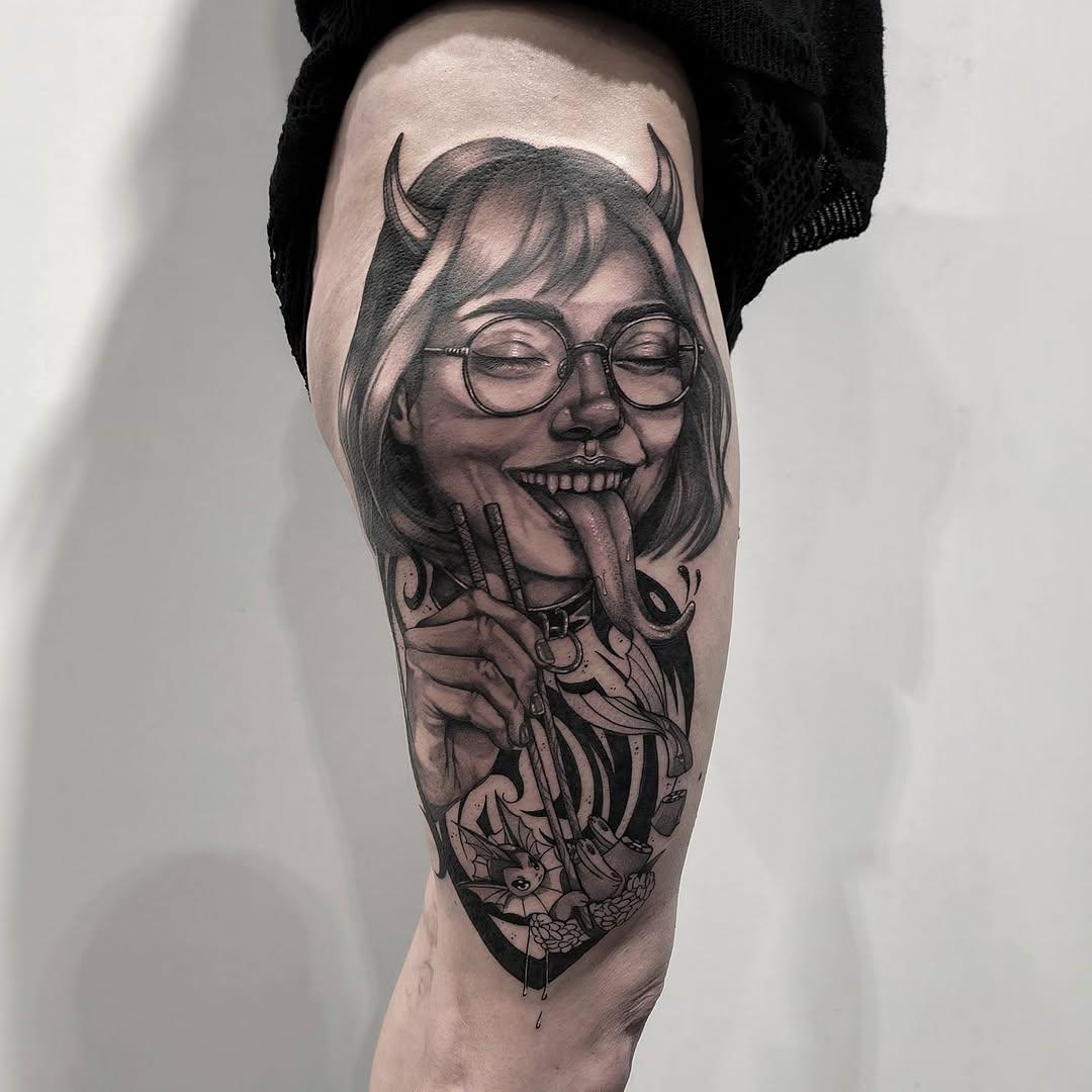 Tatouage Fille sushi Vaporeon — le_kiks_tatouage