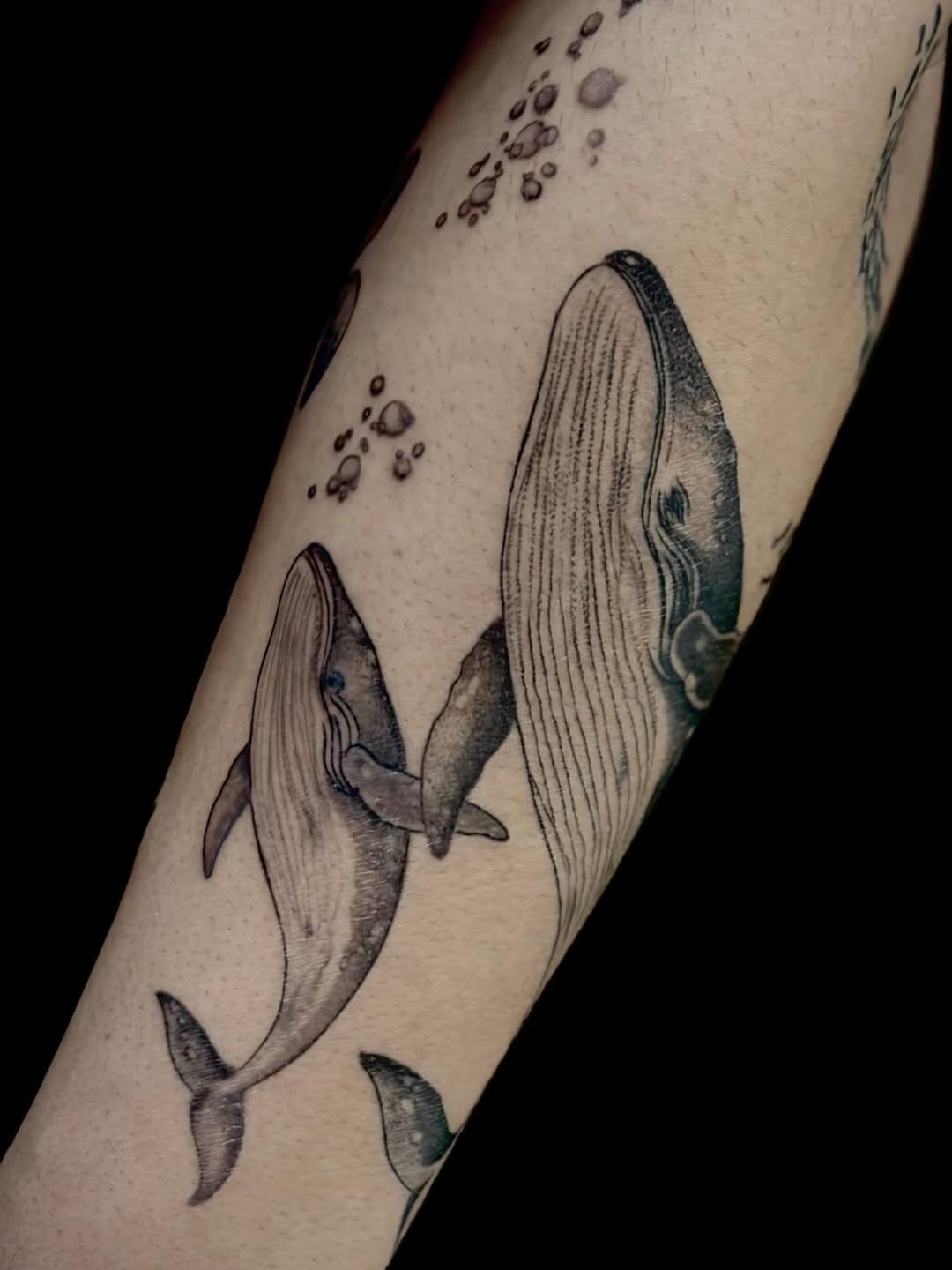 Tatouage Baleines et océan — red_apple_tattoo