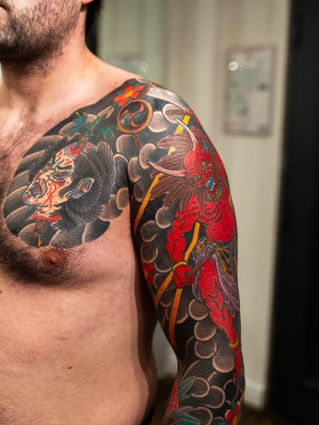 Tatouage Raijin Namakubi manchette — ondoritattoo