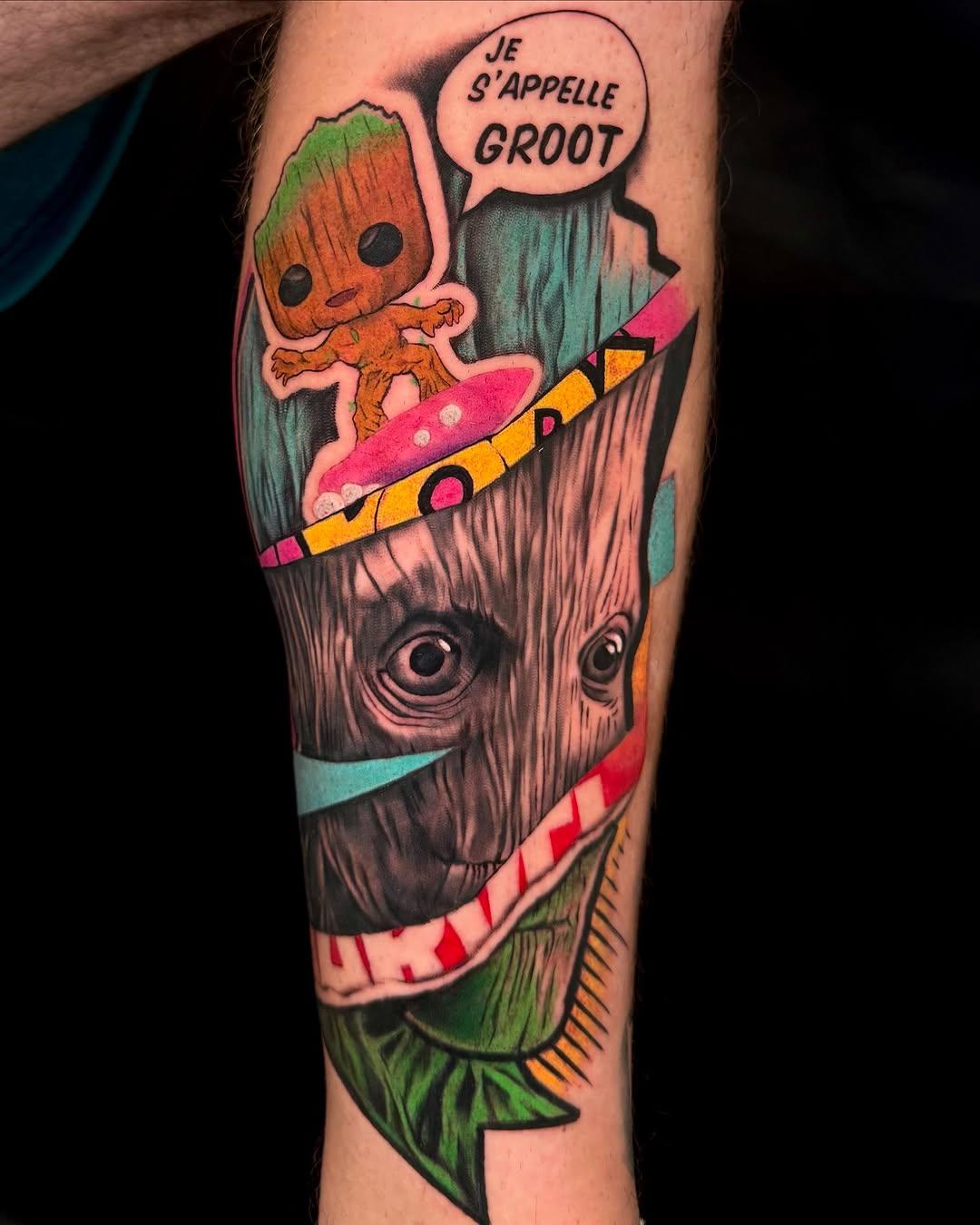 Tatouage Groot pop culture — flotattooshop
