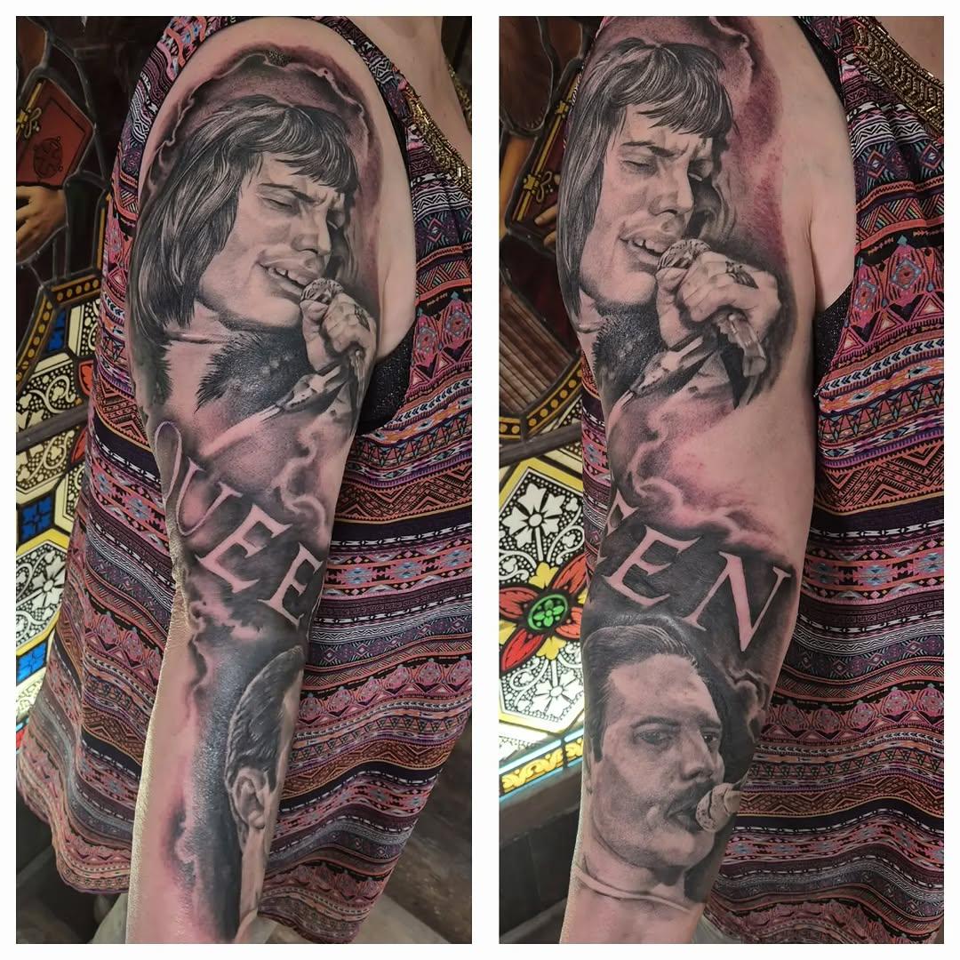 Tatouage Freddie Mercury portrait — steve.h_tatouages