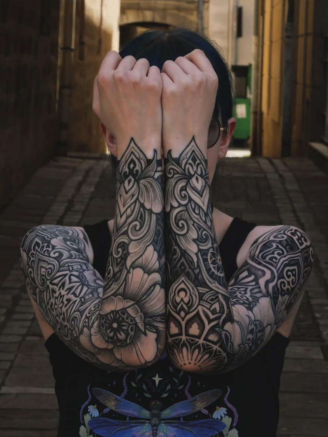 Tatouage Sleeves ornementaux symétriques avant-bras — 6rilink