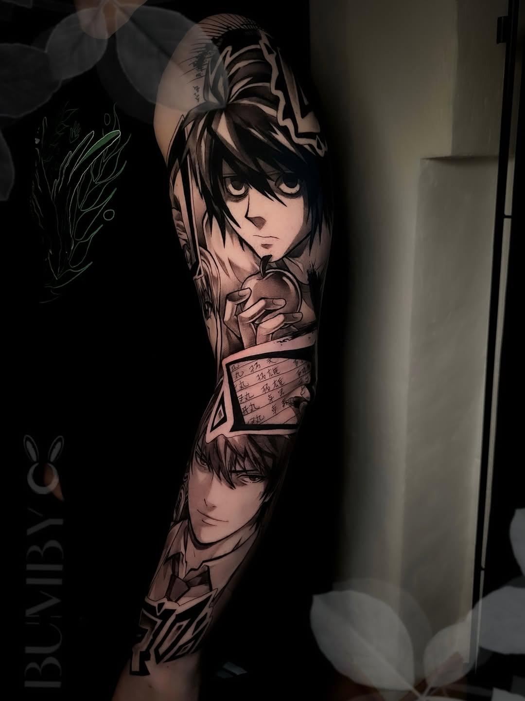 Tatouage Death Note animé bras — bumby_tattoo