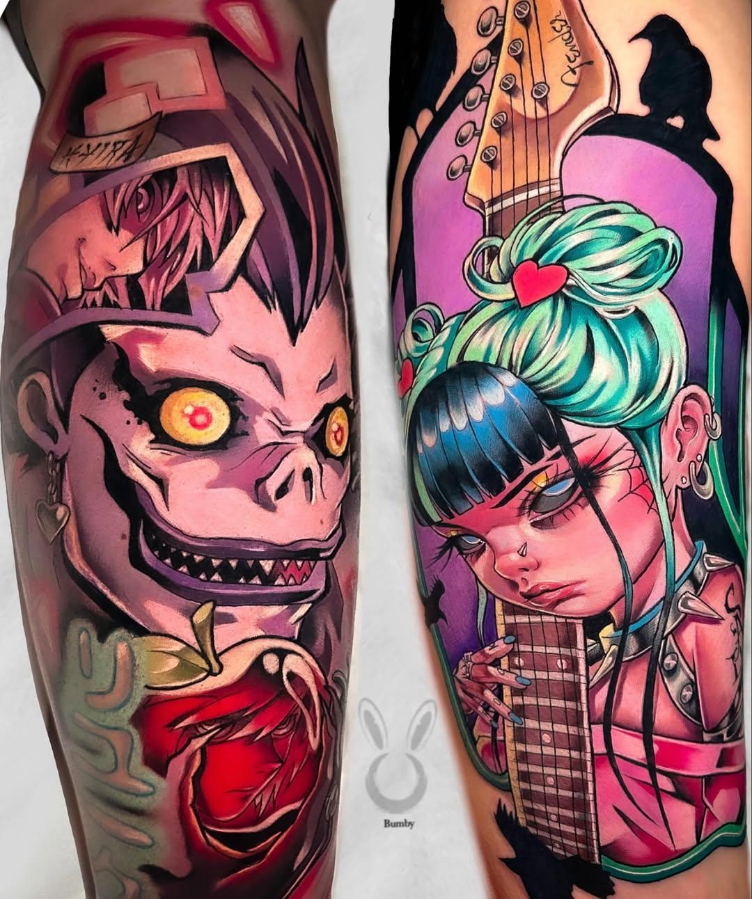 Tatouage Ryuk et Poupée couleur — bumby_tattoo