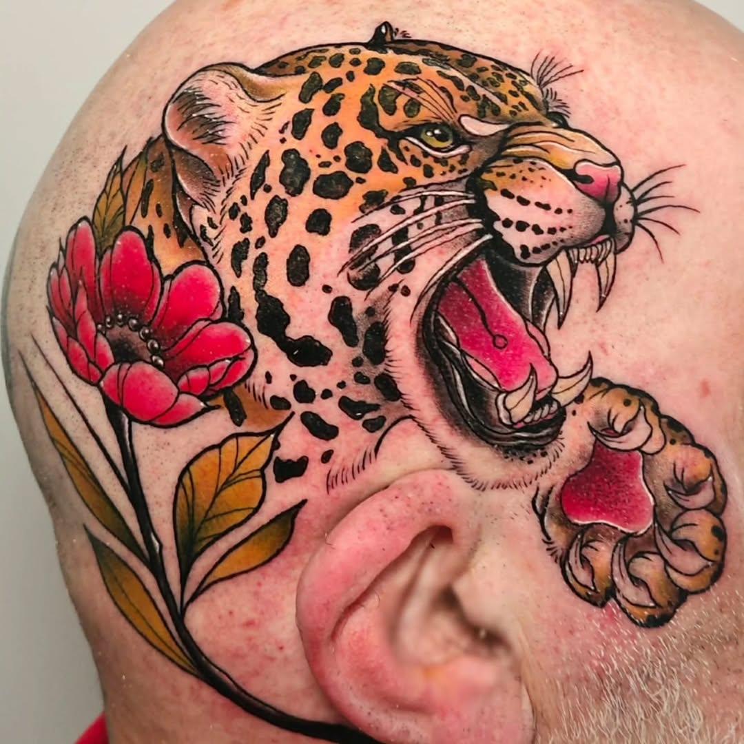 Tatouage Léopard crâne — guibs.r
