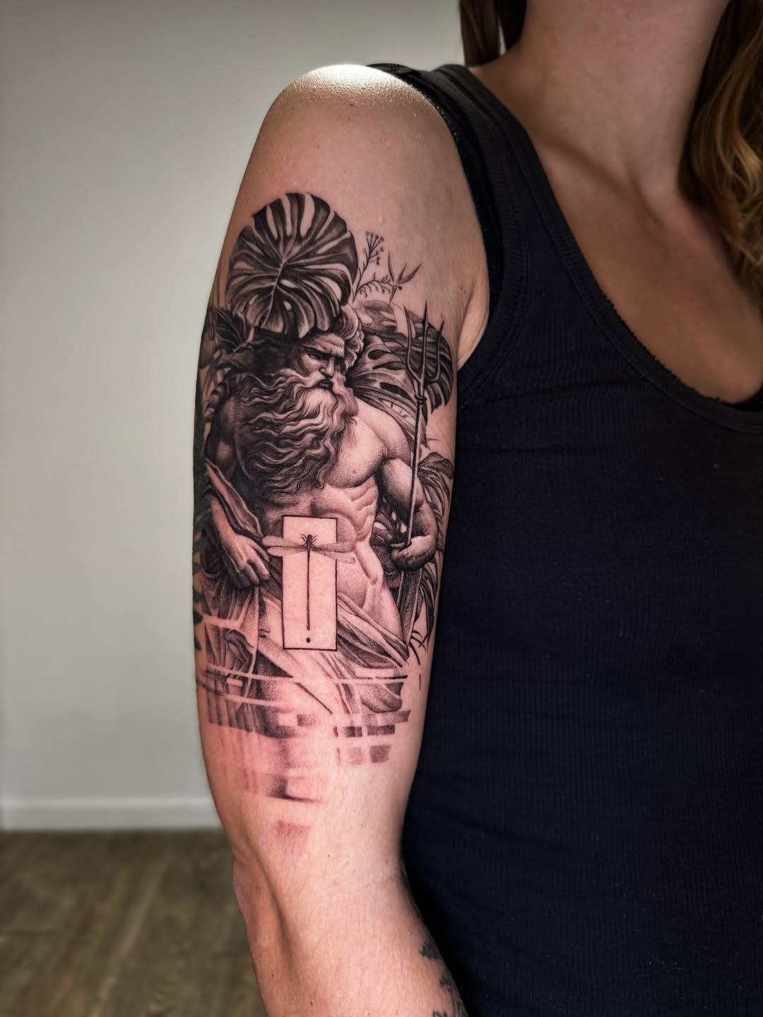 Tatouage Poséidon faune tropicale — mrbasink