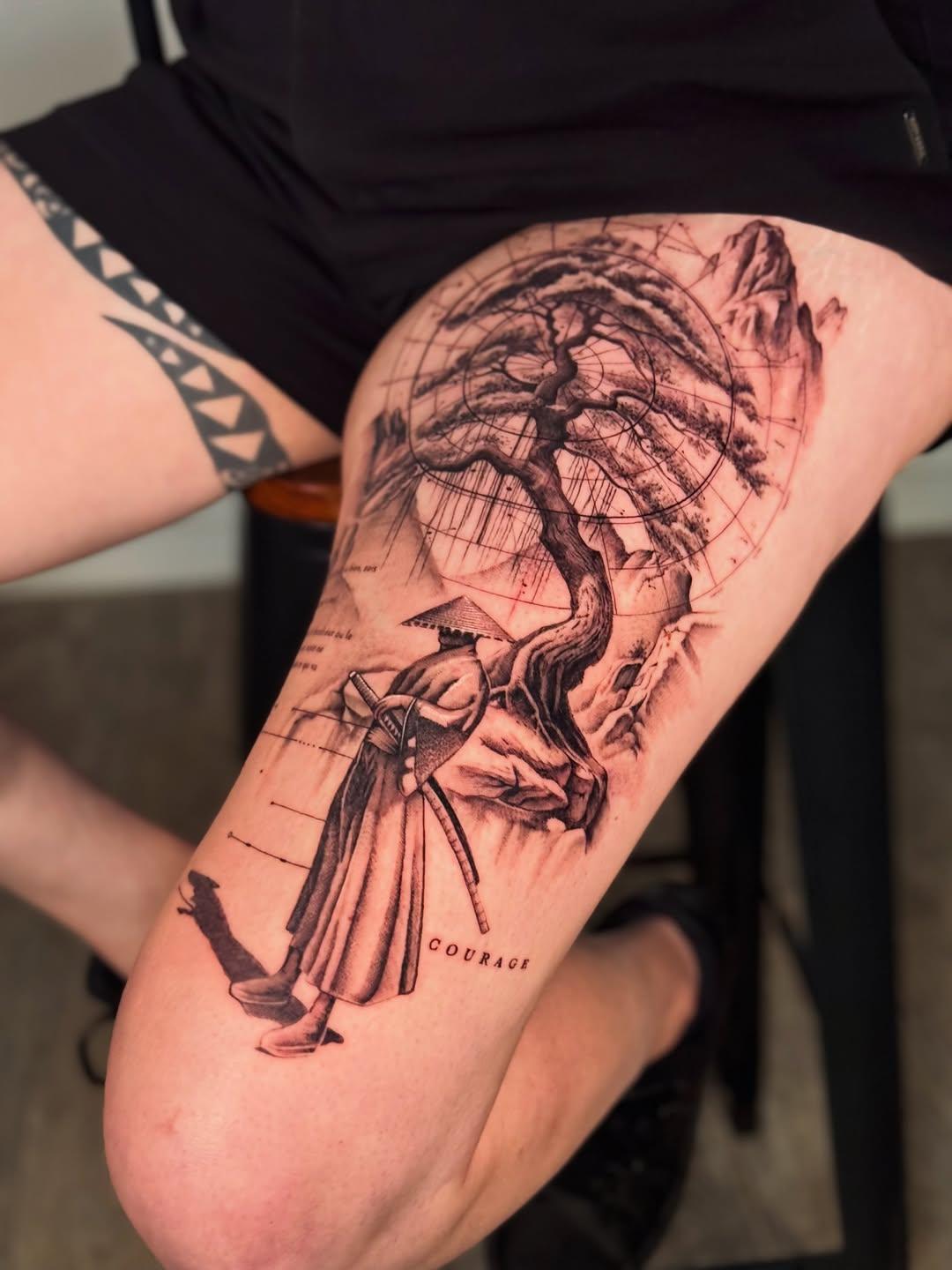 Tatouage Courage texte — mrbasink