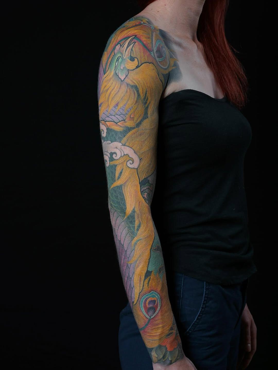Tatouage Lion ou aigle complet — python.tattoo