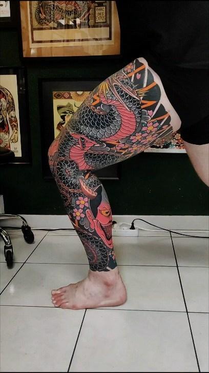 Tatouage Manche jambe complète — ghis_melou_tattooer
