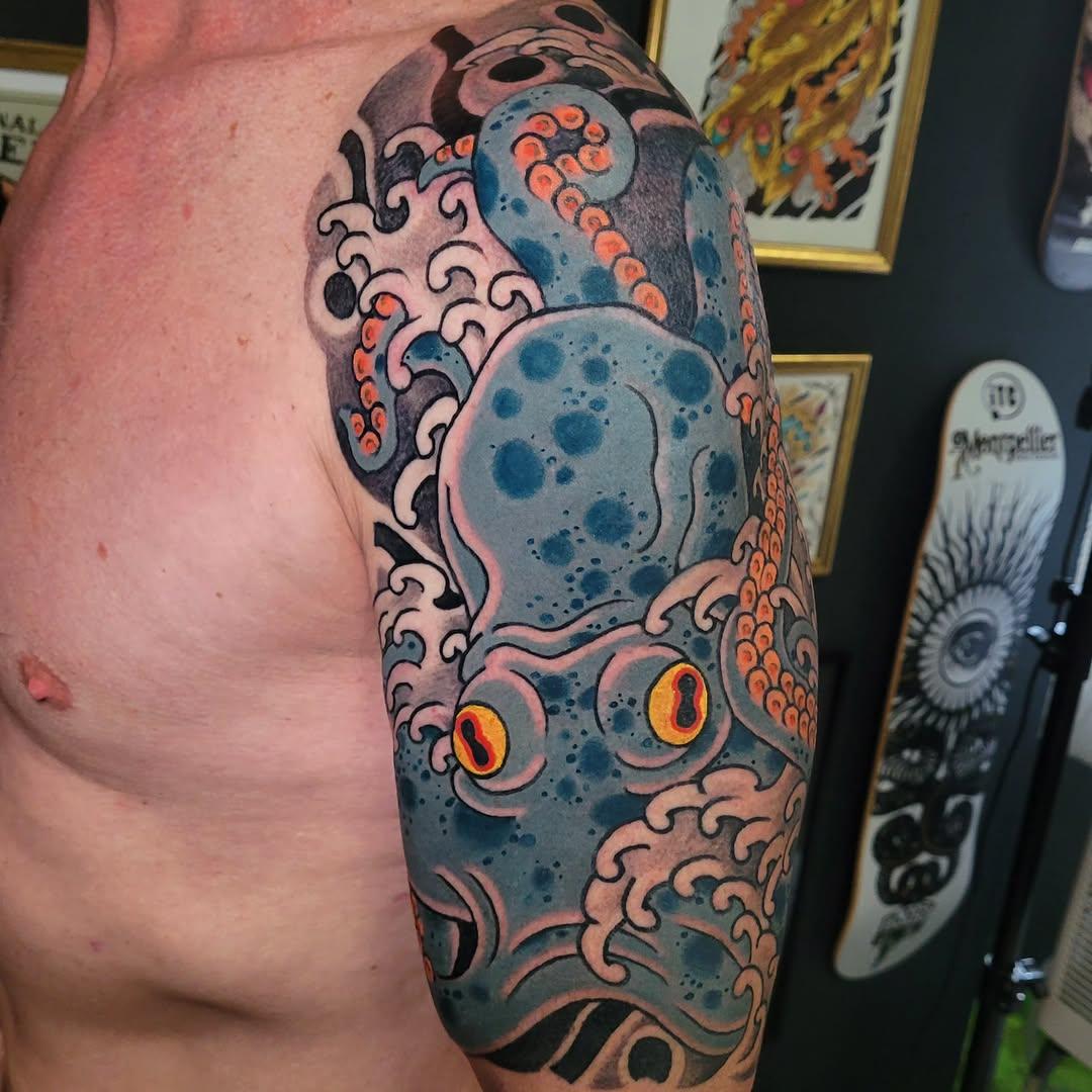 Tatouage Couverture pieuvre irezumi — ghis_melou_tattooer