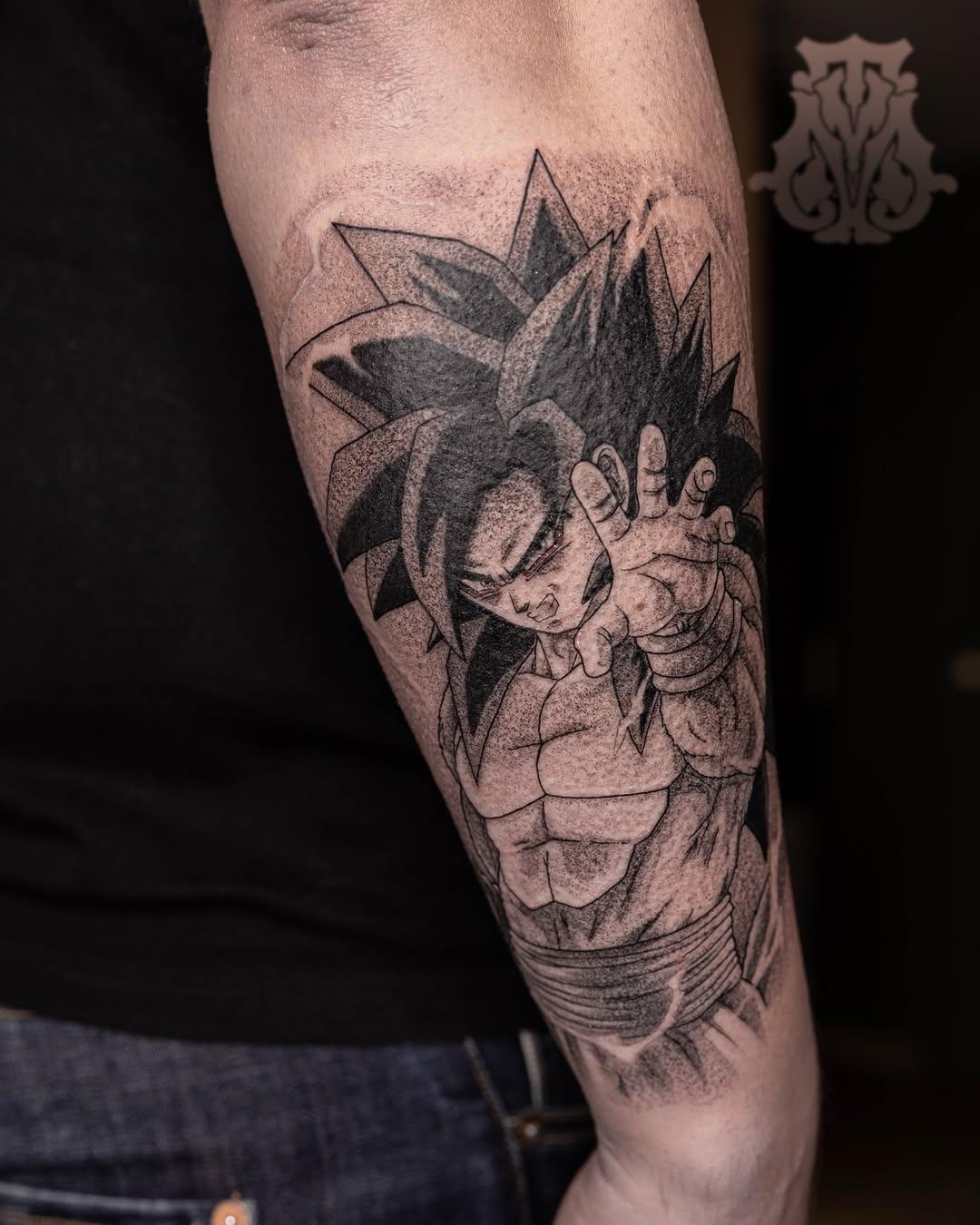Tatouage Goku Dragon Ball couleur — marvelousmarvintattoo