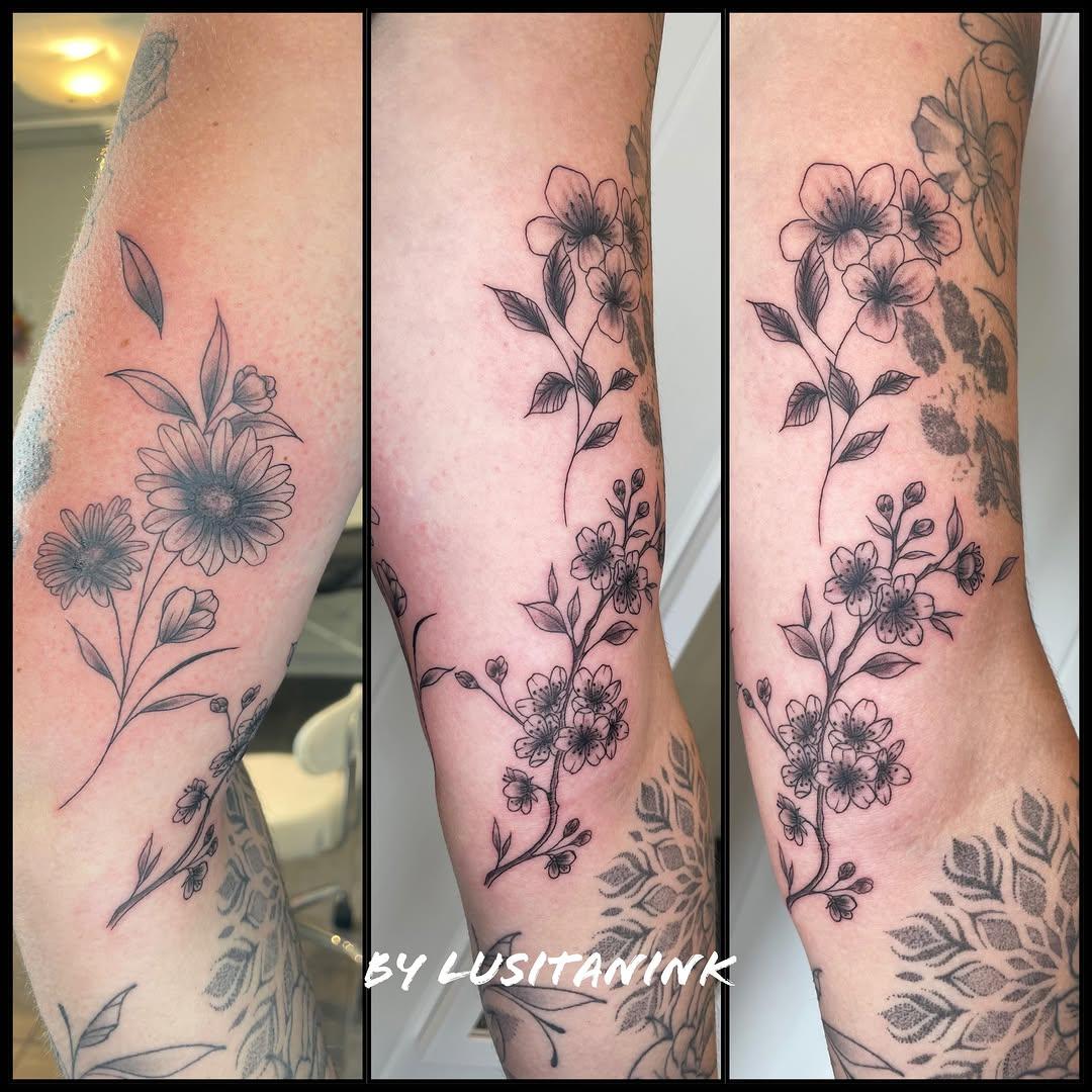Tatouage petites fleurs — lusitanink
