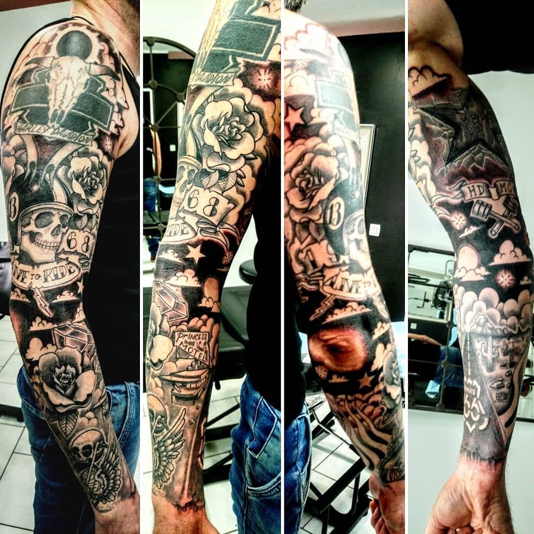 Tatouage Full sleeve motards — nico_niro_