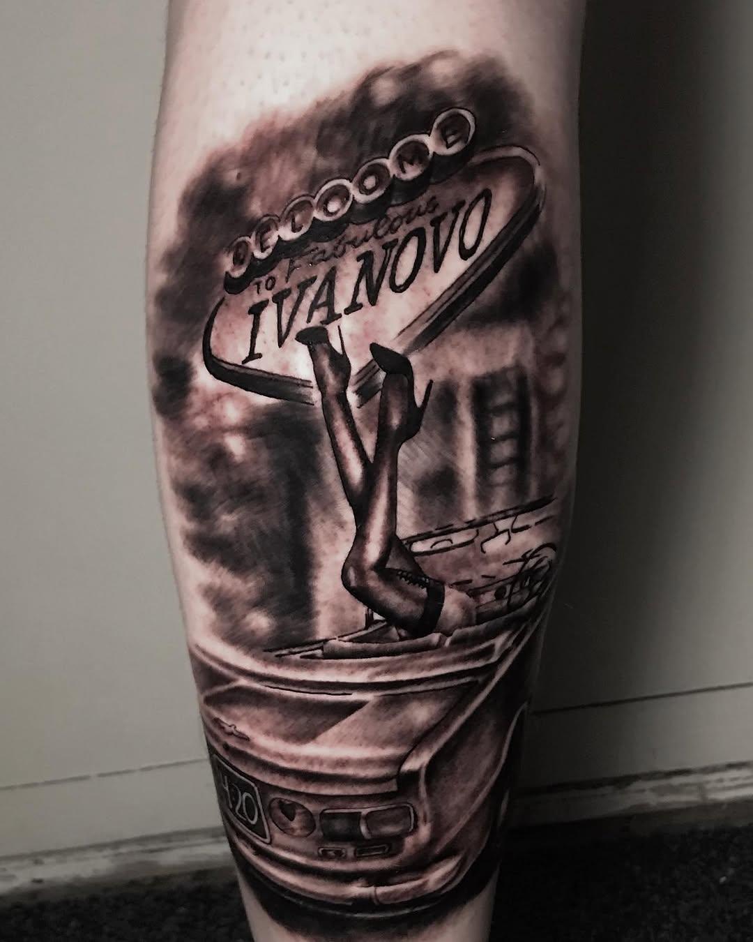 Tatouage Portrait réaliste noir et gris — anser_tattoo