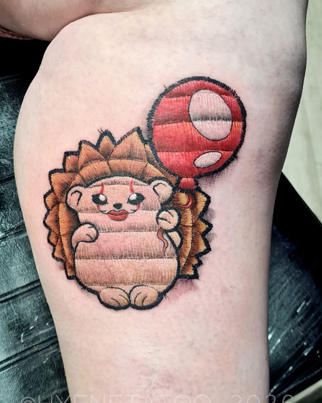 Tatouage Hérisson Pennywise patch — hyene_tattoo