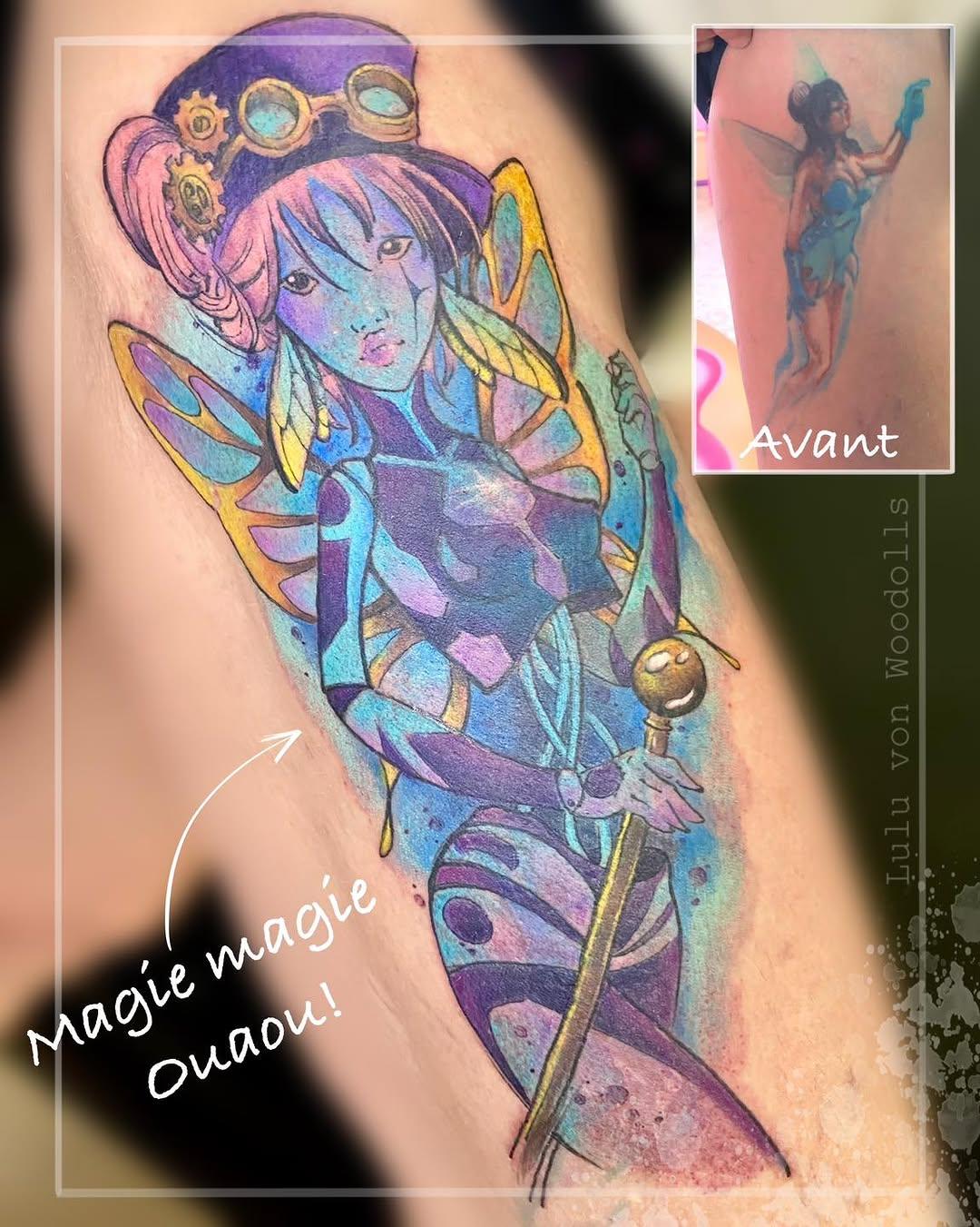 Tatouage chrysalide aquarelle cover — woodollscreation