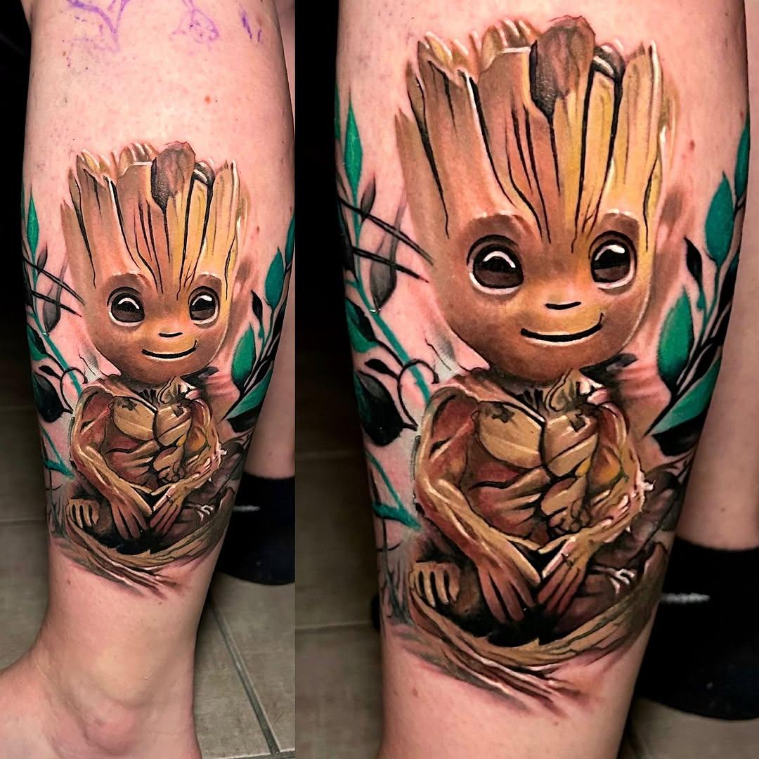 Tatouage Groot couleur pop culture — carolineleguetattoo