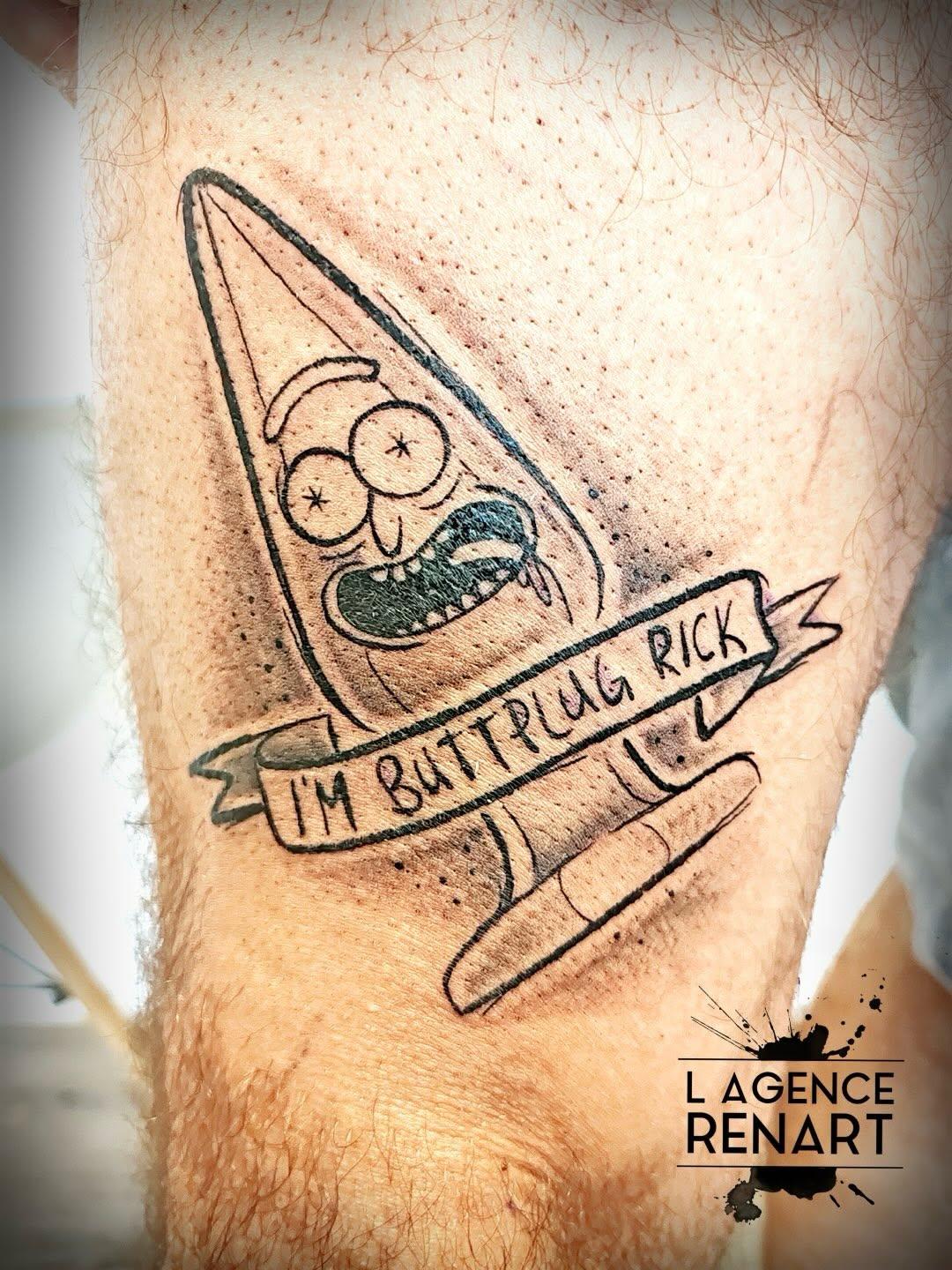 Tatouage Pickle Rick avec bandeau — l_agence_renart