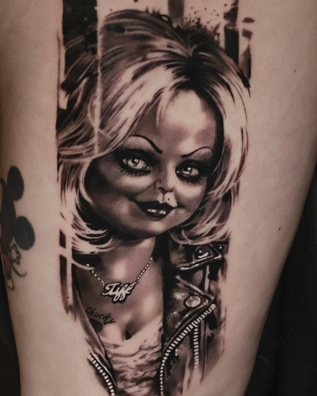 Tatouage Tiffany Chucky portrait — martins_tattoos