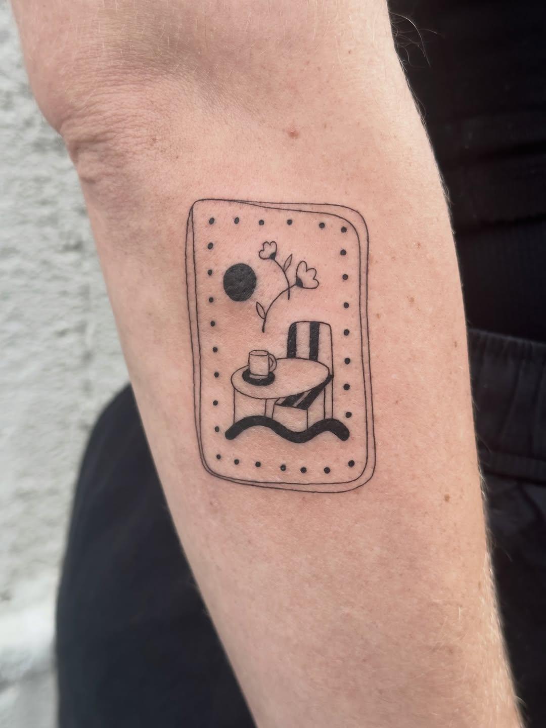 Tatouage illustration minimaliste fine line — bayaticha
