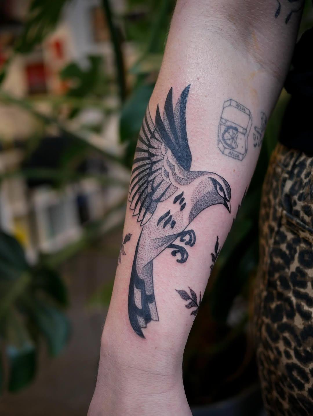Tatouage fougère fine line floral — marinelise