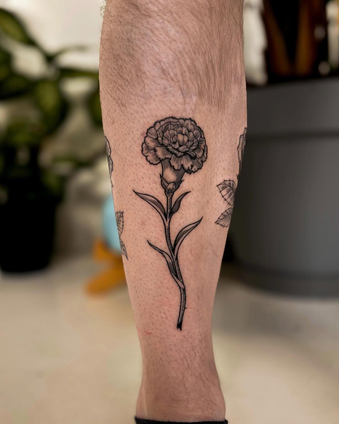 Tatouage fleurs fine line floral — donatelau