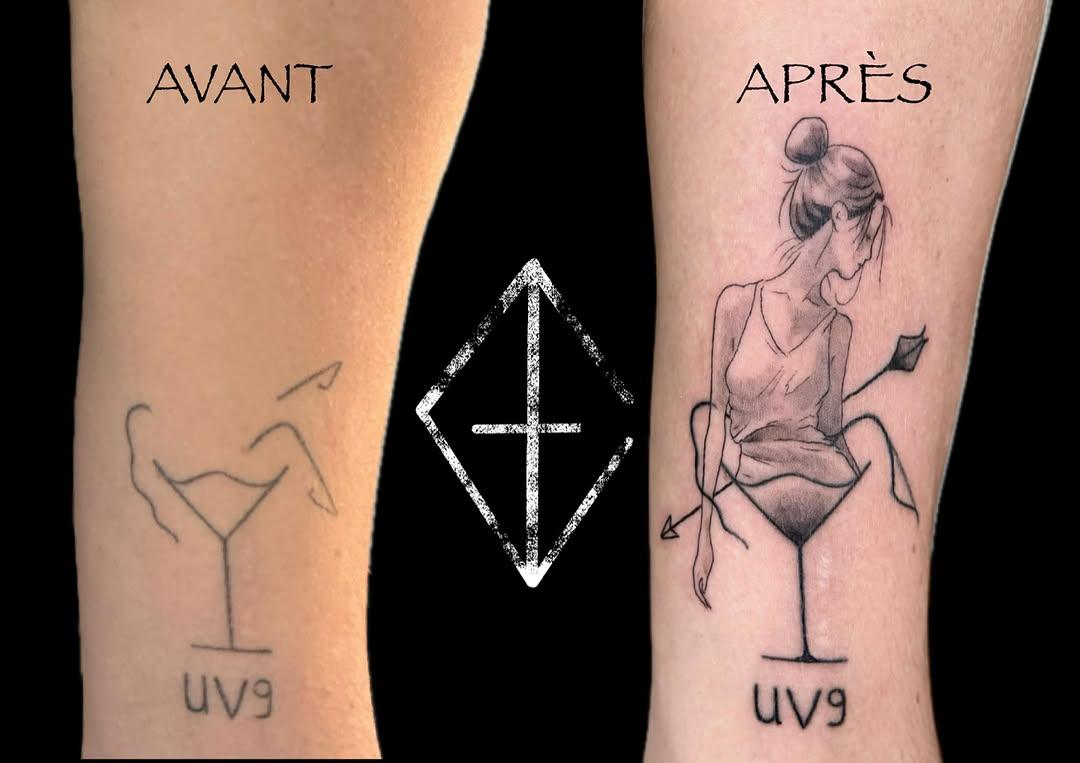 Tatouage cover-up portrait — gil.esca.tattoo