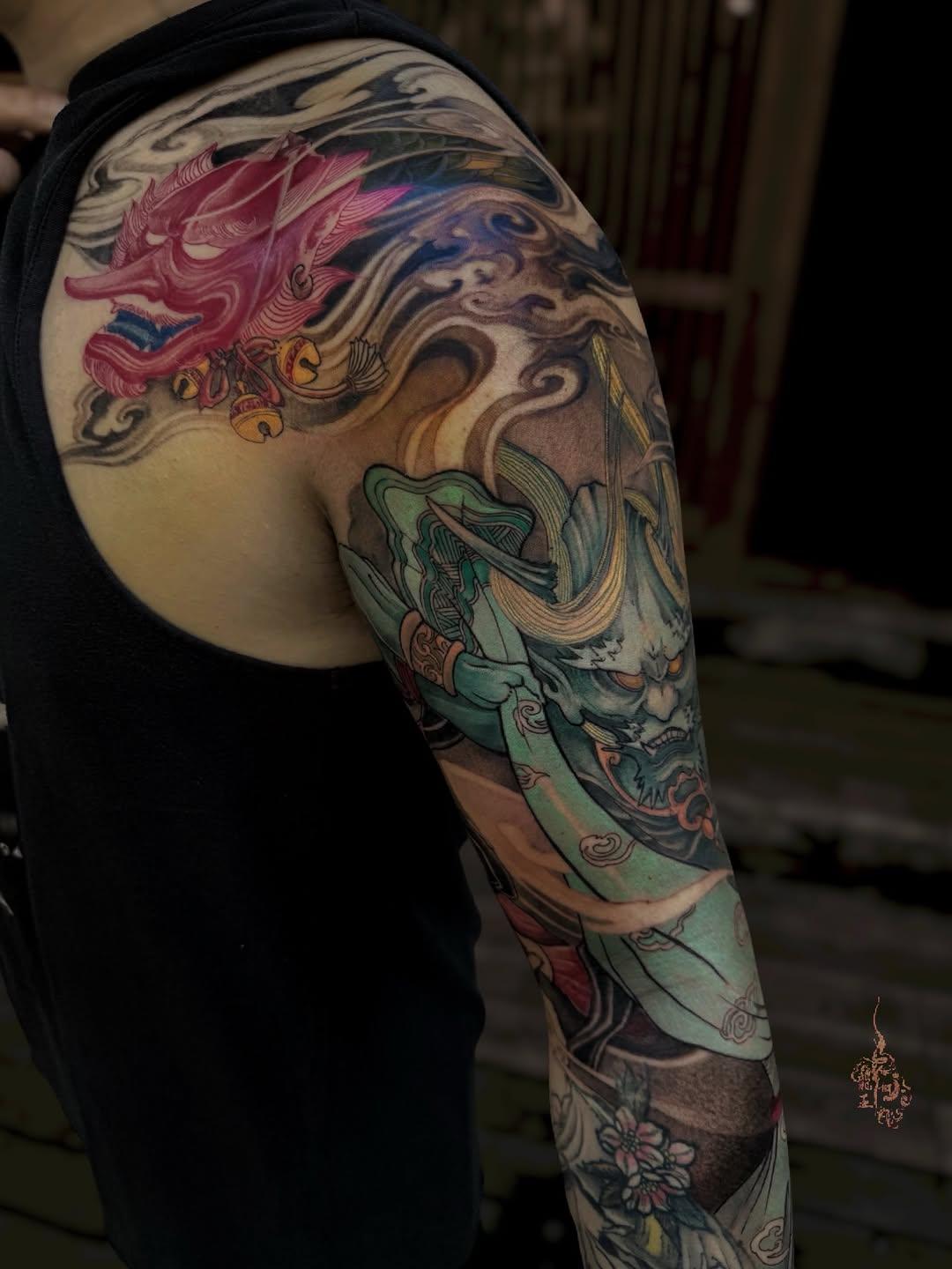 Tatouage Fujin Raijin Tengu — sonneetattoo