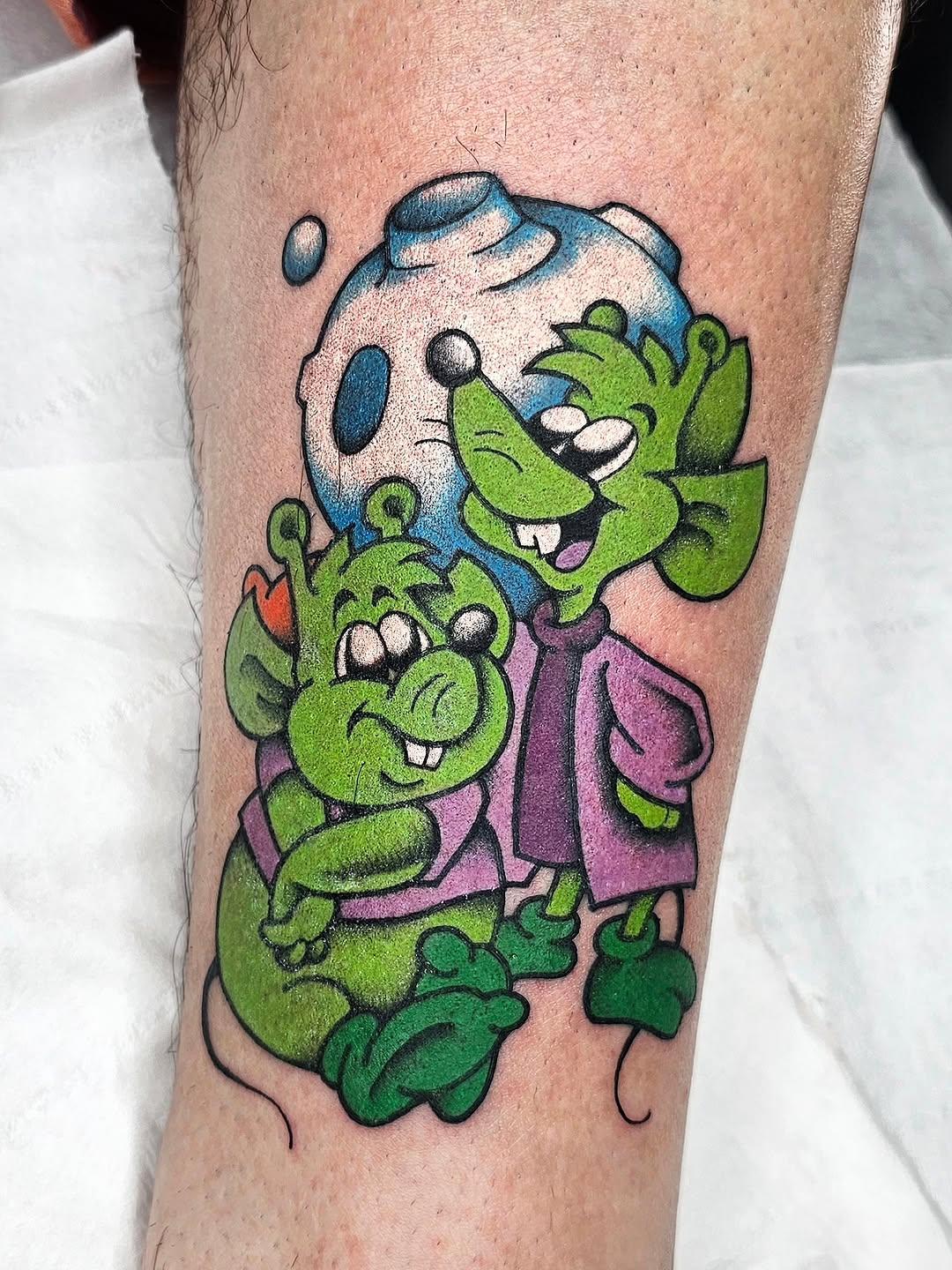 Tatouage Aliens Jac et Gus cartoon — ab.ambre