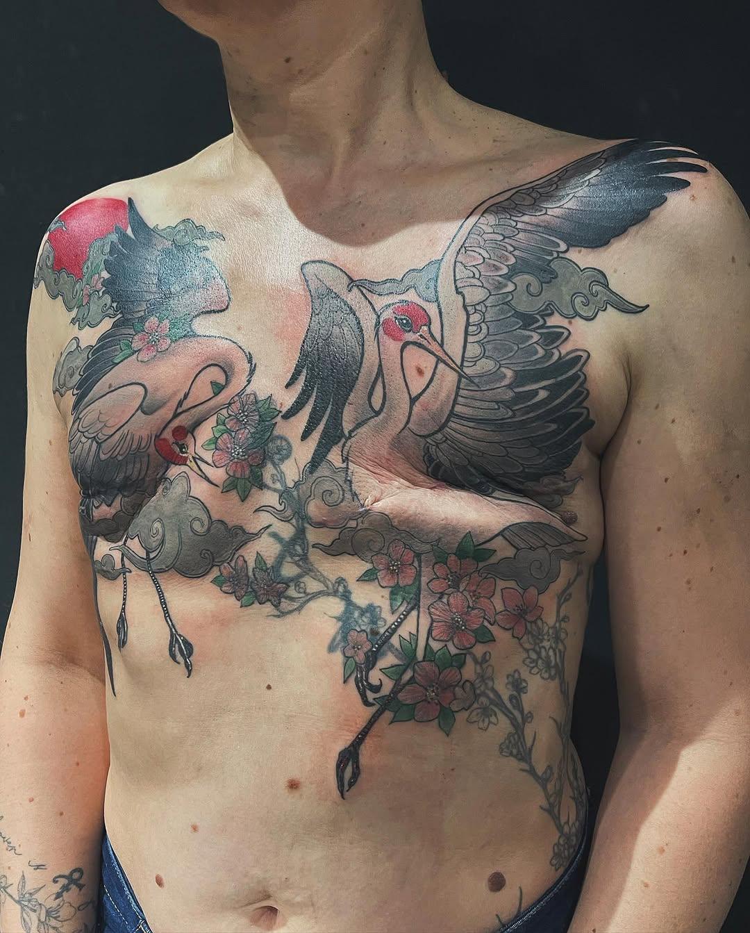 Tatouage October Rose néo-trad couleur — toniloutattoo