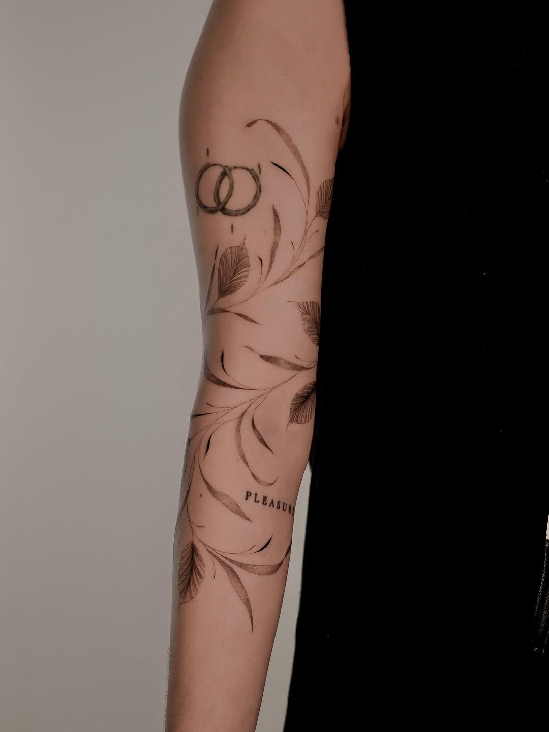 Tatouage Pac-Man fine line — duftattoo