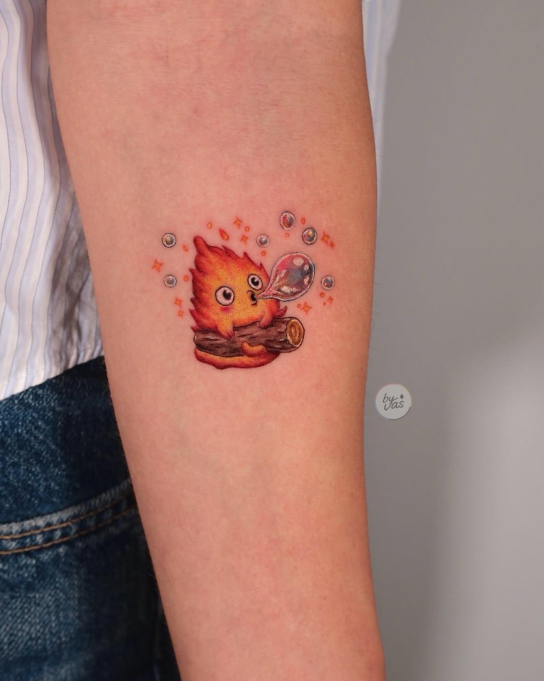 Tatouage Calcifer feu — by_vas