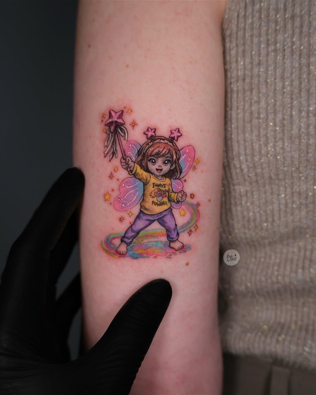 Tatouage Fee magique couleurs — by_vas