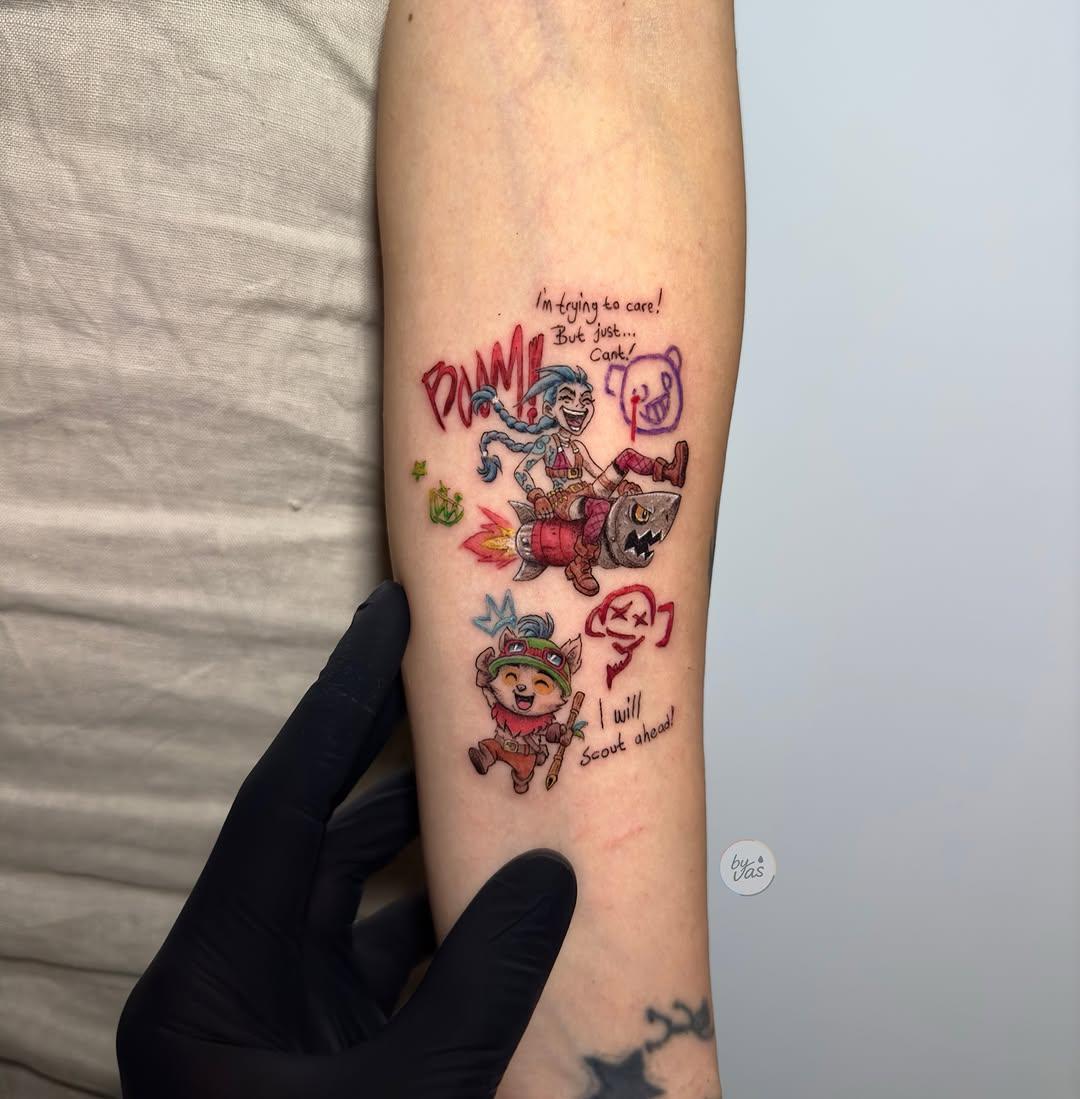 Tatouage Jinx et Teemo League of Legends — by_vas