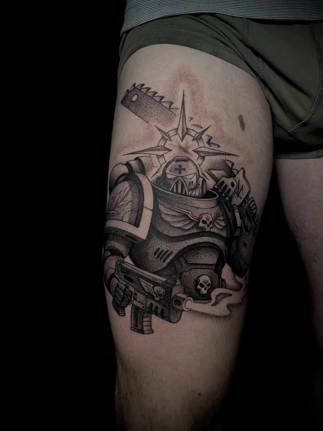 Tatouage Warhammer 40000 pop culture illustratif — kary.tattoo