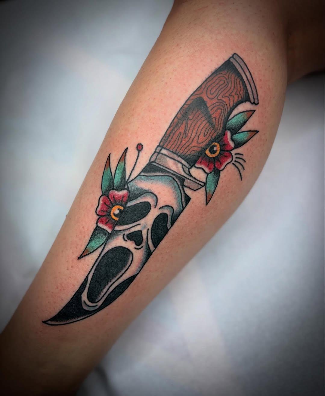 Tatouage trad Scream old school — nico.tattooing