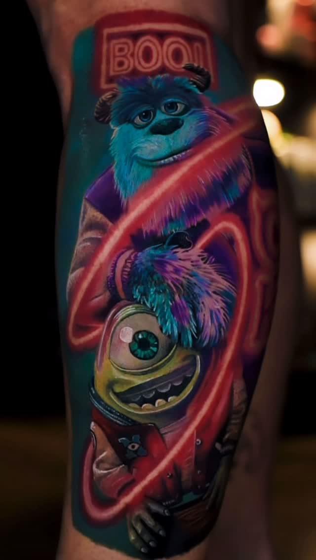 Tatouage Monstre et compagnie avant-bras — julienbreuiltattoo