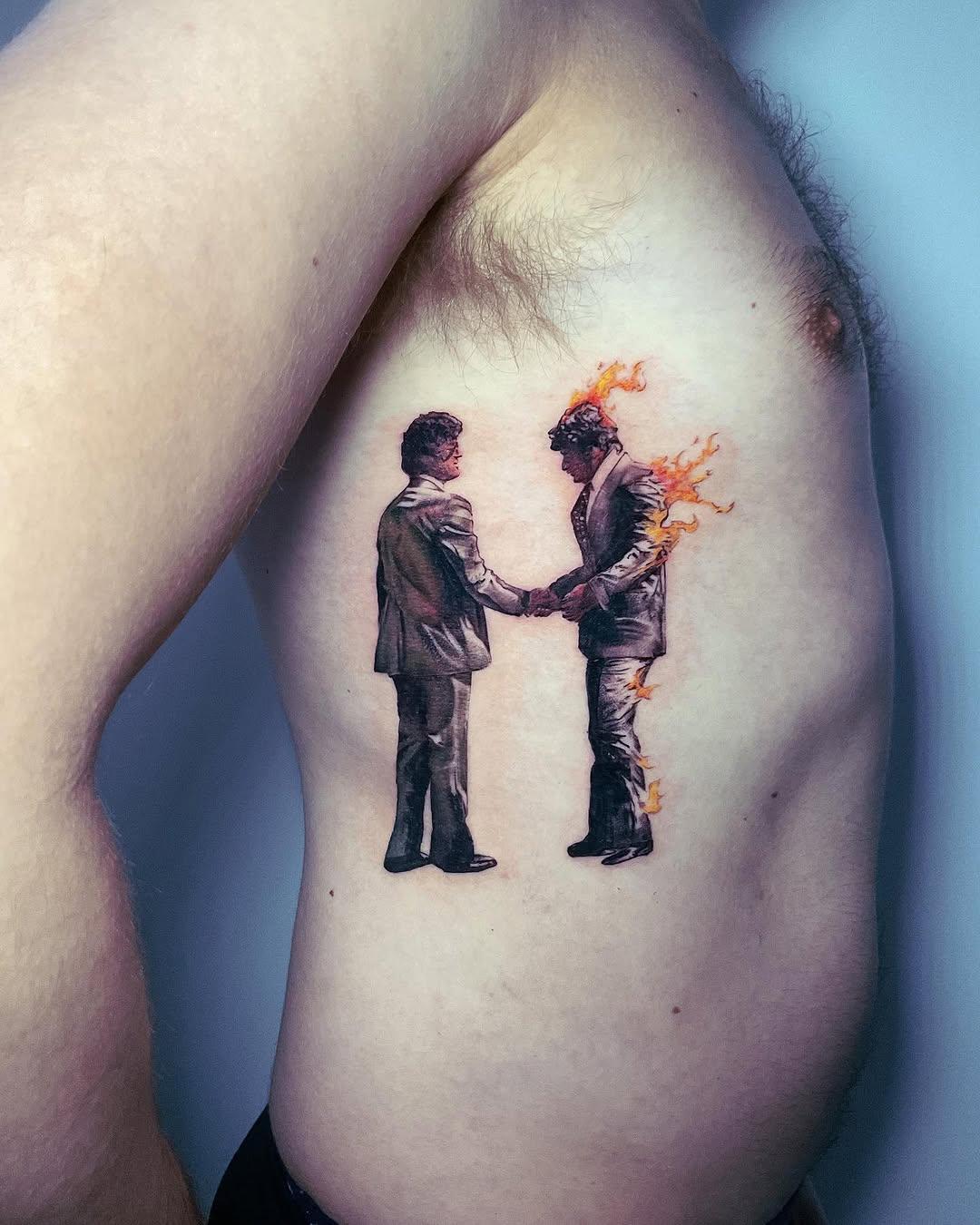 Pink Floyd, pop culture blackwork — ratboi_ttt