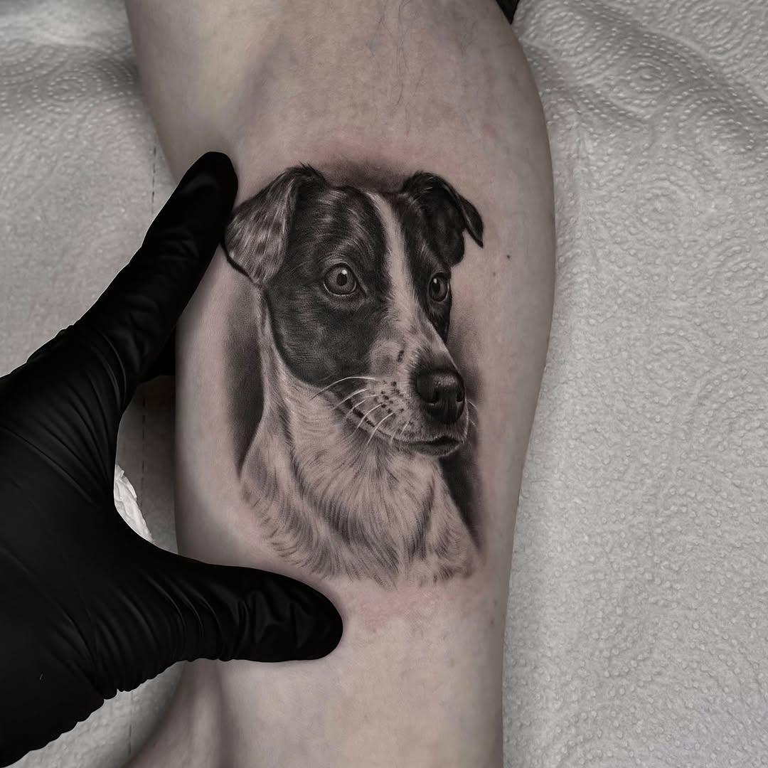 Tatouage portrait chien Findik — ilyasargin