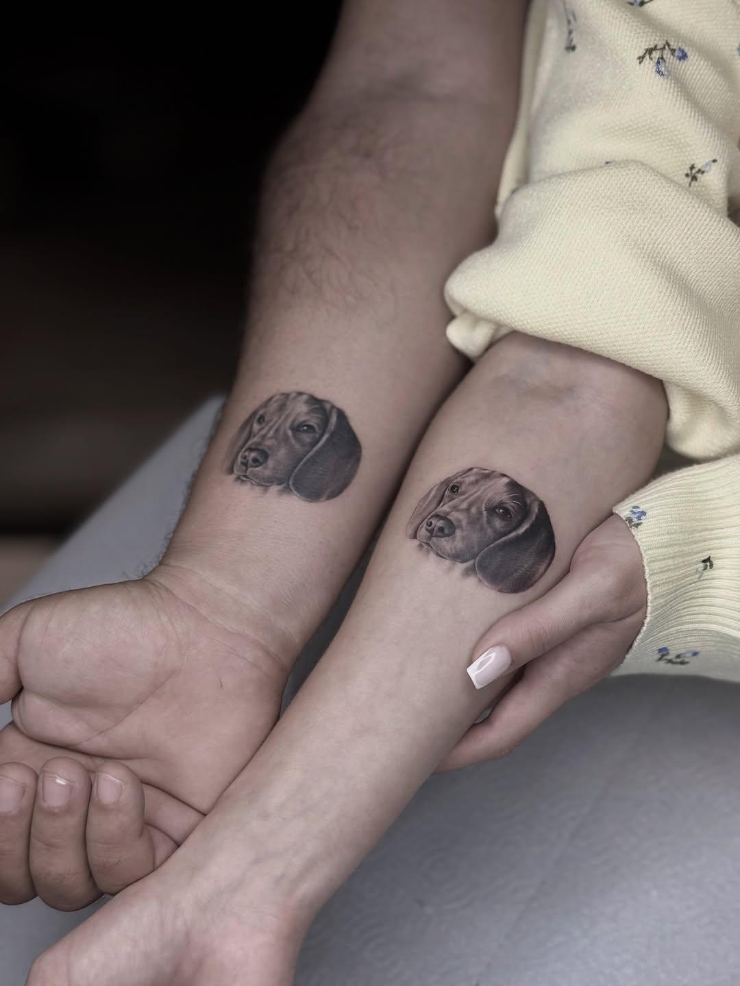 Tatouage deux portraits chiens — ilyasargin