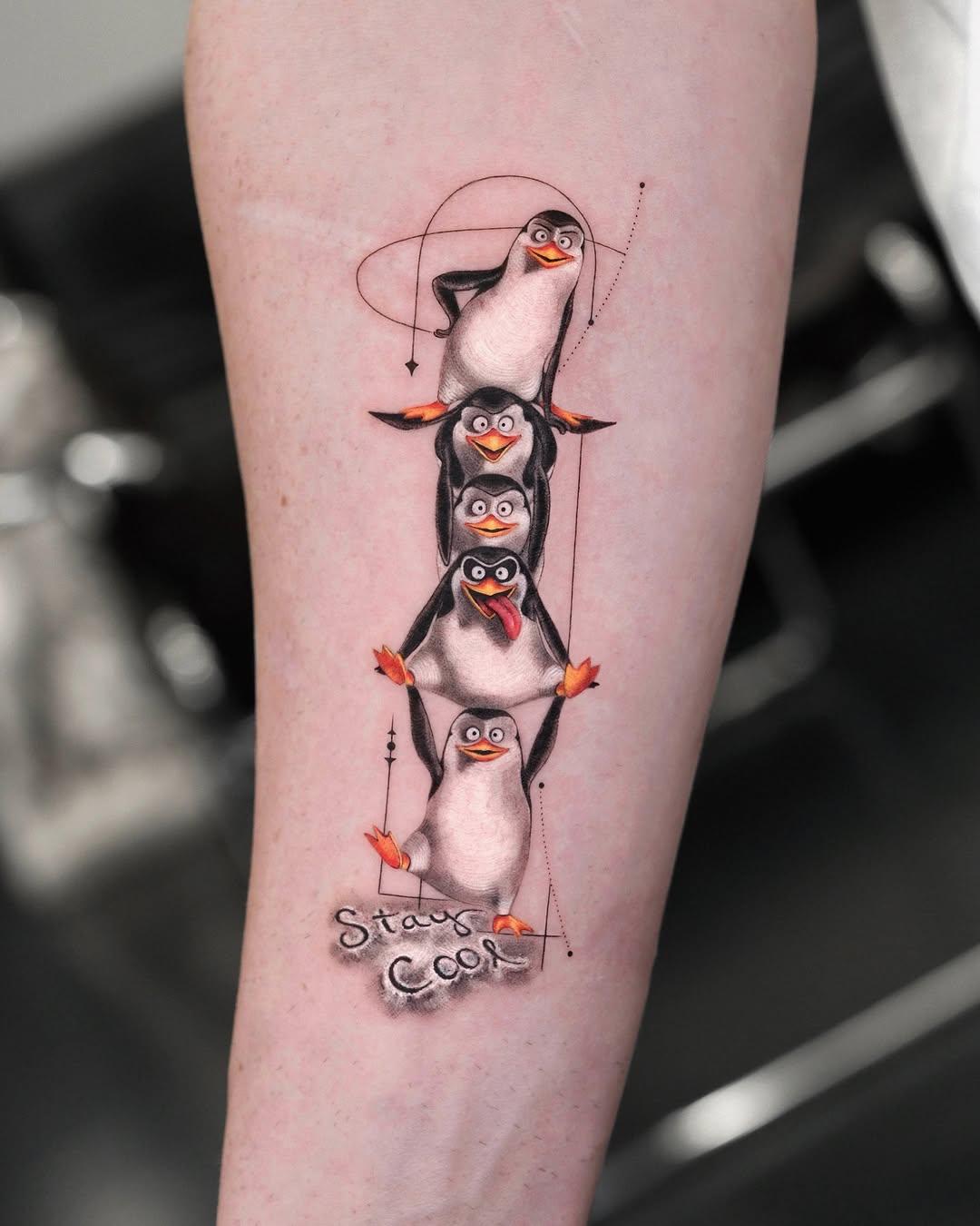 Tatouage Manchots de Madagascar — gokceozaslan