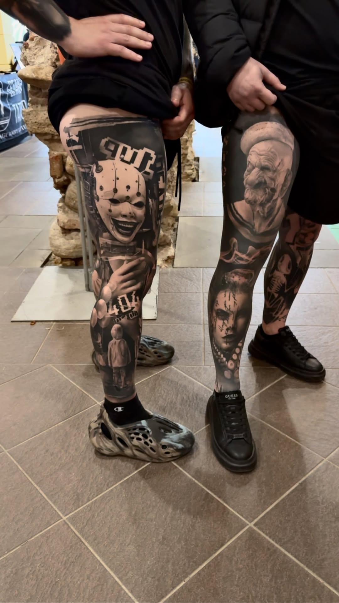 Tatouage Portraits leg sleeve — tsoietsoie