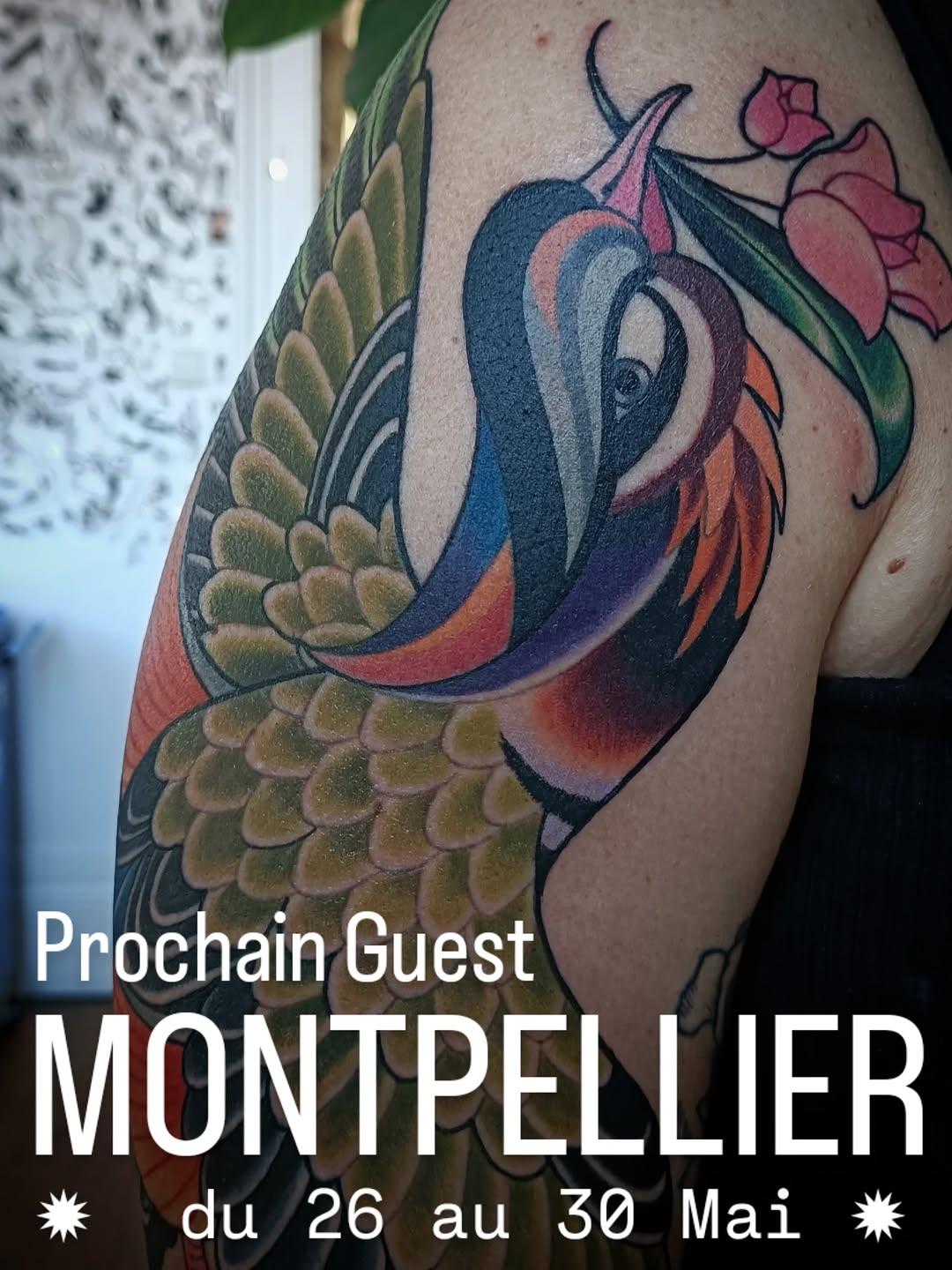 Tatouage Oiseau floral — norma_tattoo