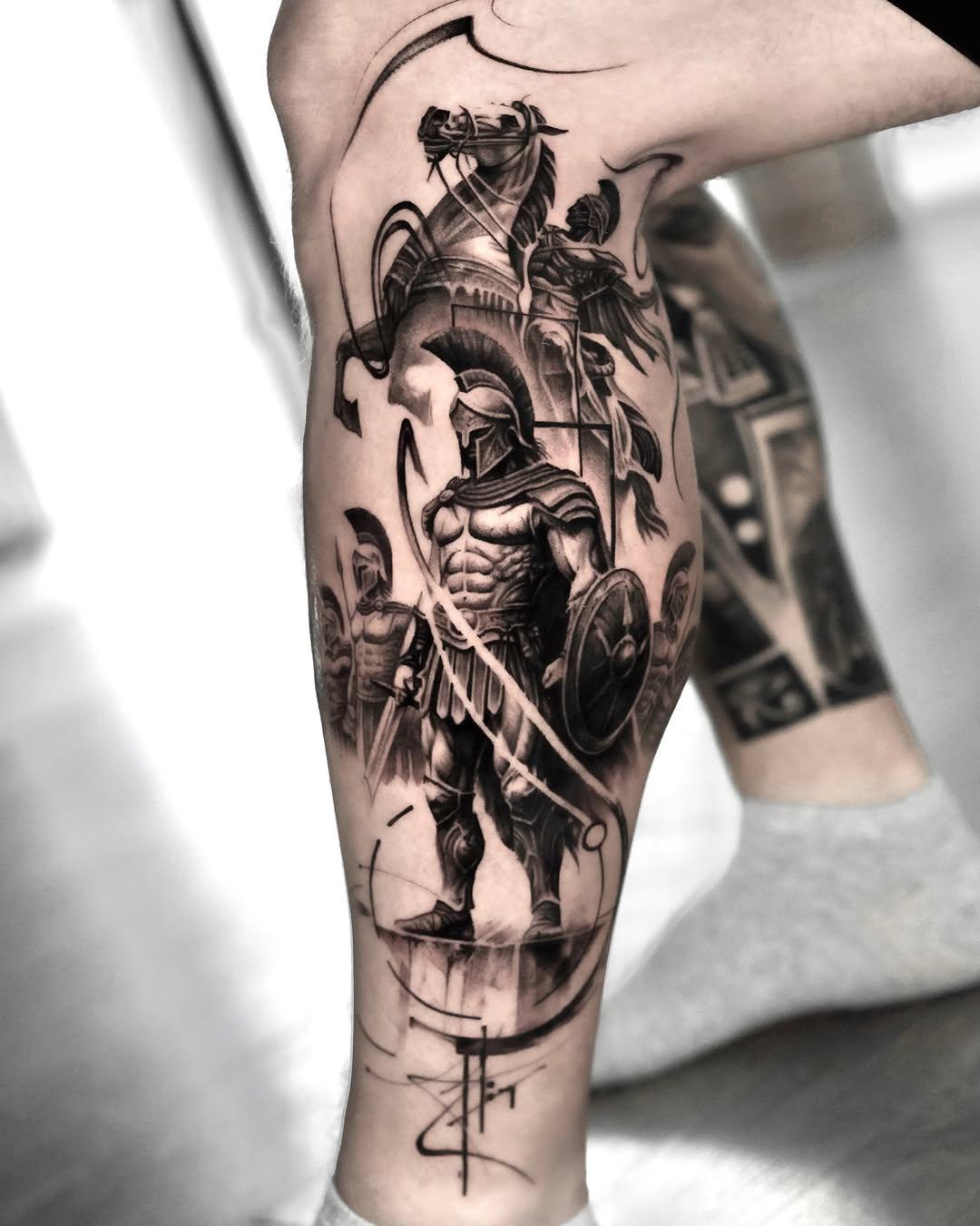 Tatouage samouraï guerrier — tiago__dot