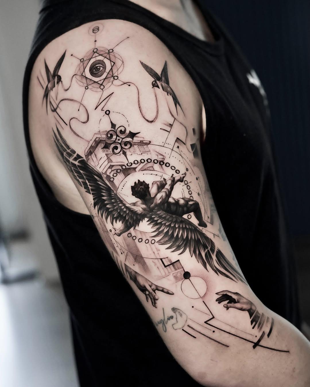 Tatouage renne géométrique — tiago__dot