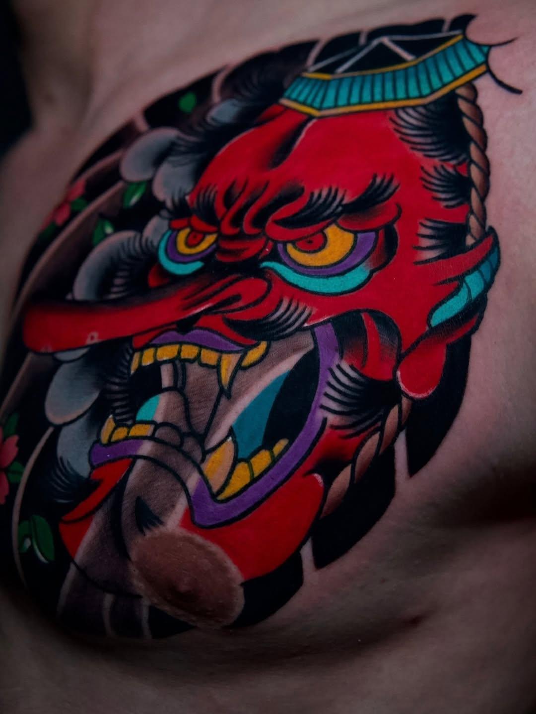 Tatouage Masque Tengu avant-bras — bedoriginal