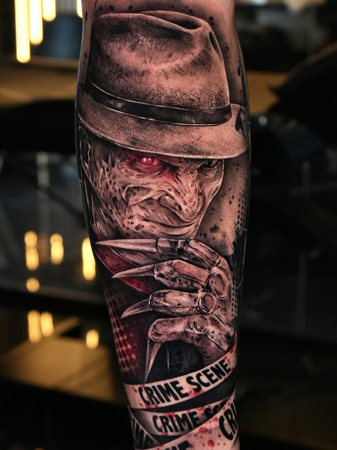 Tatouage Freddy Krueger horreur — fabienwarner